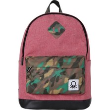 Zemira United Colors Of Okul Sırt Çantası, 40 x 29 x 11 Cm, Pembe Kamuflaj, Unisex