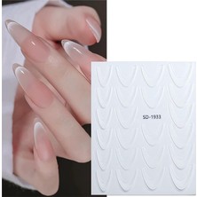 Zemira Ombre Efekt French Tırnak Sticker Beyaz Nail SD-1933