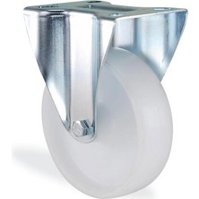 Zemira Sabit Tablalı 200X50 mm Teker Poliamid Beyaz Burçlu Ağır Yük Tekeri