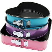 Newlife CLKN-992 Kek Kalıp Seti YUV.22CM Kalp 20CM Kare 24CM 3 Adet Metal Kelepçeli