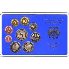 Banknoting Almanya 1976 G Darphane Seti 9 Adet Pfennıg ve Mark. Orijinal Kitinde Çil.