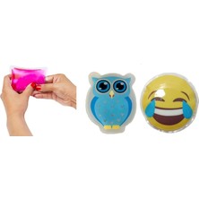 Zemira Gülen Emoji̇ Baykuş Cep Sobasi,el Isitici,2 Adet Sicak Su Torbasi Pvc 9cm