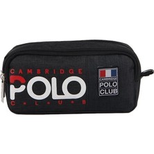 Zemira Cambridge Club Okul Normcore Unisex Çift Bölme Kalemlik/kalem Çantası, CPC3028, Siyah, Üniseks