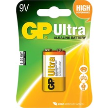 Zemira Batteries GP1604AU Ultra Alkalin 6LF22/522/9V Pil, 9 Volt, Tekli Kart