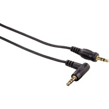 Zemira 3.5mm - 3.5mm, Stereo Siyah Altın Uç Açılı 0.75M
