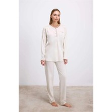Lizbon Center Uzun Kollu T-Shirt ve Pantolon Pijama Takım