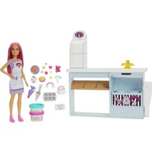 Zemira Pasta Dükkanı Oyun Seti Pembe Saçlı 30 cm Minyon Bebek, Fırın Standı, Pasta Yapma Özelliğ