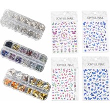Zemira Fontenay Protez Tırnak Nail Süsleme Charm Protez Tırnak Kalıcı Oje Süsleme Sticker Renkli