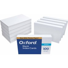 Zemira Oxford Kartoteks Kartları, Boş, 10 x 15 Cm, Beyaz, 10 Paket Her Biri 100 Adet (40 Adet)