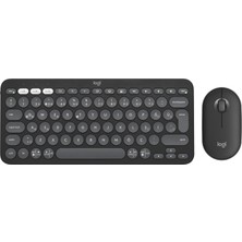 Zemira Pebble 2 Set Çoklu Cihaz Özellikli Sessiz Türkçe Q Klavye Mouse Seti - Siyah