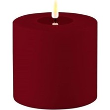 Zemira Deluxe Homeart Bordo Rengi LED Dış Mekan Mum 10X10 cm - De RF-UL-0042