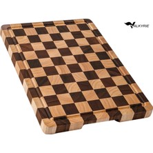 Zemira Valkyrie Doğal Akasya Ahşap Kesme Tahtası 43X33 cm – Kaydırmaz Tabanlı, Profesyonel Servis & Sunum