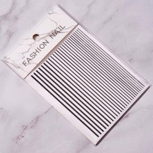 Zemira Siyah Şerit Tırnak Sticker Şerit Tırnak Etiketi Nail