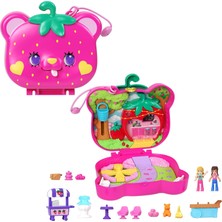 Zemira Polly Pocket Bebekler Oyun Seti, Fidget Dış Cepheli Seyahat Oyuncağı, 12 Aksesuarlı Saman-Beary