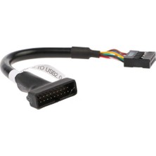 Zemira Alfais AL-4584 9 Pin USB 2.0 Dişi - 19 Pin USB 3.0 Erkek Çevirici Dönüştürücü Adaptör Kablosu