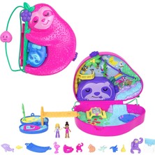 Zemira Polly Pocket™ Tembel Hayvan Ailesi 2'si 1 Arada Kompakt Çanta Polly Pocket™ Bebekler Oyun Seti,