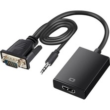 Zemira Kenly VGA To Adaptör (Vga → Hdmi) Görüntü Ses Aktarıcı Dönüştürücü – USB Güç Destekli