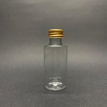 Zemira 30 cc Pet Şişe Silindir Kısa - Gold Metal Kapaklı- 30ML Pet Şişe- x 10 Adet