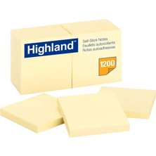 Zemira Highland Self-Stick Poşet, 3 x 3, Sarı, 100 Sheets/pad, 12 Pads/paket