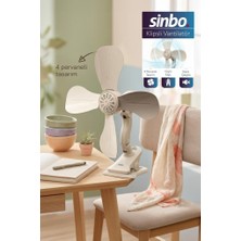 Zemira Sinbo SF-7706 Klipsli Vantilatör 10W Taşınabilir Mini Fan Sessiz Masa Tipi Fan