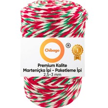 200 Metre Kırmızı Beyaz Yeşil 002 Hediye Paketi ipi Süsleme Ipi Renkli Paket Süsleme Ipi Marteniçka Ipi Bileklik Ipi 200 Gram