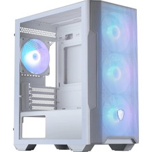 Zemira Mag Forge M100R White Temperli Cam 3X120MM 1X120MM Argb Fan Matx Gaming Bilgisayar Kasası