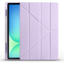 Zemira Zore Tab S10 Fe Plus Zore Tri Folding Kalem Bölmeli Standlı Lila