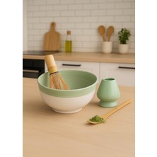 Zemira Japon Matcha Seti, 4 Parça, Seramik Kase, Bambu Çırpıcı, Chasen Standı, Bambu Kaşık