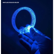 Ozkr Store Mavi LED Işıklı Baskı Yapılabilen Pilli Bileklik Bilezik 1,5 cm Genişlik