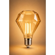 Naturel Dekor Diamond Elmas Kesim Kırılmaz Gövde Amber E27 Rustik Ampul 2200K 4,5W