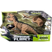 Zemira Sesi Işıklı Kumandalı Buharlı Dinozor T-Rex