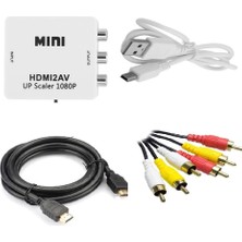 Zemira HDMI To Rca Tos Çevirici + HDMI Kablo + Rca Kablo