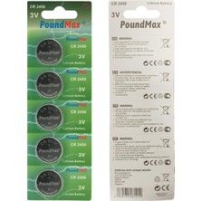 Zemira 5 Adet 2450 CR2450 DL2450 DL2450 ECR2450 KCR2450 3V Poundmax Lityum Düğme Piller, Düğme Pil, Çocukl