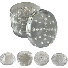 Zemira Grinder Parçalayıcı Plasti̇k Baharat Öğütücü Herb 4 Katmanlı (60MM-SEFFAF)