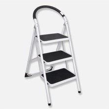 Zemira Stabilit Metal 3 Basamaklı Katlanabilir Ev - Ofis Tipi Oturaklı Merdiven 23X36X67 cm