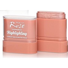 Zemira Pembe/bronz Stick Highlighter - Parlak Doğal Işıltılı Aydınlatıcı