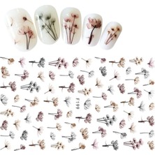 Zemira Pop Beauty Nail Tırnak Süsleme Sticker, Tırnak Dövmesi, Tırnak Tattoo Çiçek Desenli