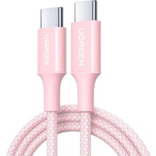 Zemira Ugreen 100W 5A Qc Pd Örgülü Kablosu, 1 Metre, Pembe, 65251