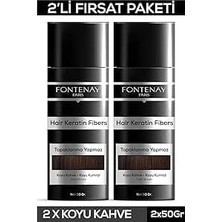 Zemira Fontenay Saç Dolgunlaştırıcı Keratin Fibers Koyu Kahve Topik Saç Tozu 50GR X2