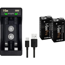 Zemira I-Gen Batteries D925 2’li AA/AAA/9V Pil Aleti + 2 Adet 9V Pro 250 Mah Ni-Mh Şarjlı 9V Pil Seti