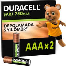 Zemira Edilebilir Aaa Ince Kalem Pil (2'li Paket) 750 Mah Nimh, 1000 Döngüsü, Önceden S