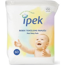 Zemira Bebek Temizleme Pamuğu 60’lı –%100 Saf Pamuk Maxi Baby Pads | Ultra Yumuşak, Hipoalerjenik, Hassas
