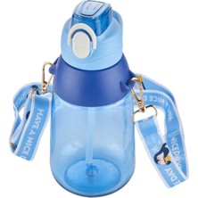 Zemira Vagonlife Taşıma Askılı Pipetli 800 ml Çocuk Su Matarası Sticker Hediyeli