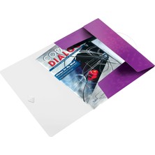Zemira Leitz 45990062 Wow A4 Ince Lastikli 3 Katlı Dosya, Metalik Mor