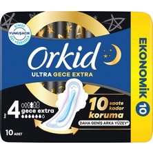 Zemira Orkid Ultra Hijyenik Ped Gece Ekstra (Boy 4) Ekonomik Paket 10 Adet Ped