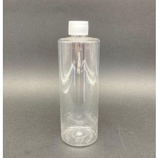 Zemira 400 cc Silindir Kısa Şeffaf Şişe, Beyaz Kapaklı Şişe 400 ml x 3 Adet