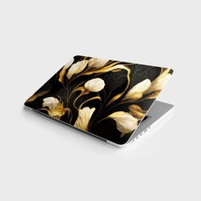 Zemira Sticker Bilgisayar Pc Kaplama Etiketi Altın Siyah Çiçek