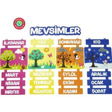 Zemira Mevsim Şeridi Kare Zeminli (Keçe Eğitim Materyali) | Çocuklara 4 Mevsim Ayları Eğlenceli Görs