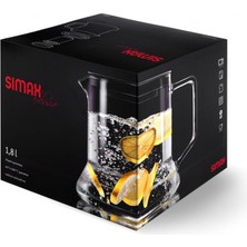 Zemira Simax Look Süzgeçli Cam Demlik – 1,8 L – Borosilikat Cam – Metal Süzgeçli – Isıya Dayanıklı