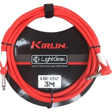 Zemira Kirlin LGI-202RD 1/4'' Mono Düz Uç - Dik Açılı 3 Metre Kablo
